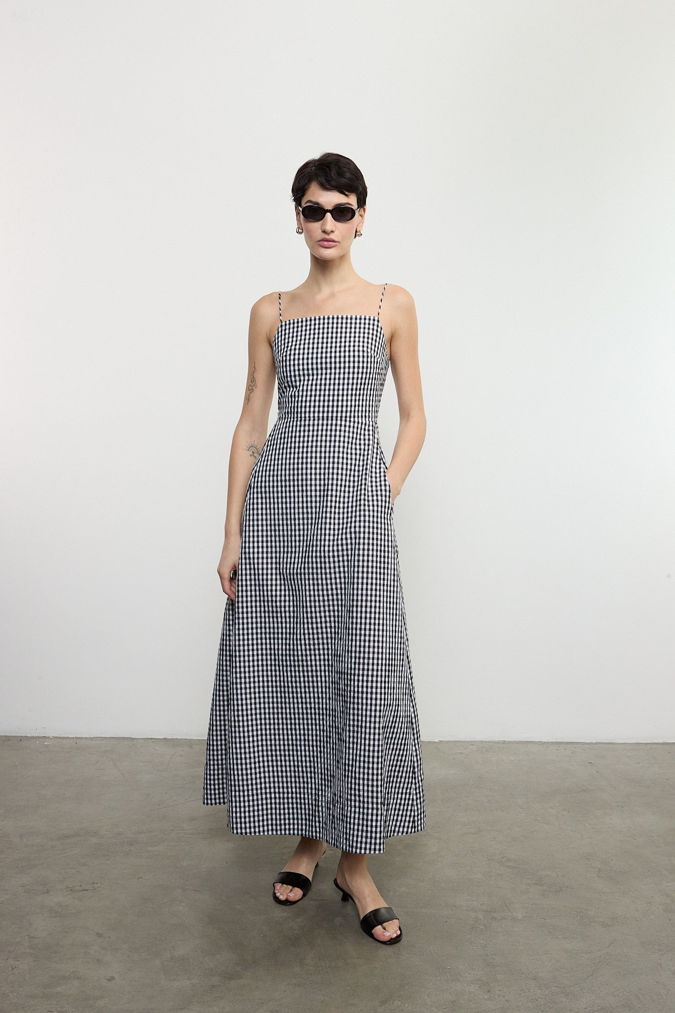 Textured Gingham Dress