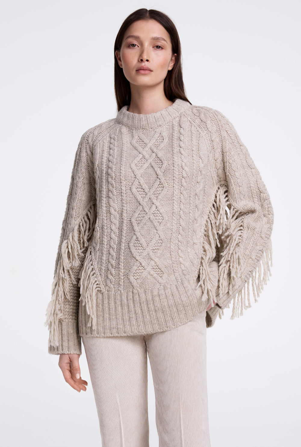 Crewneck Fringe Sweater