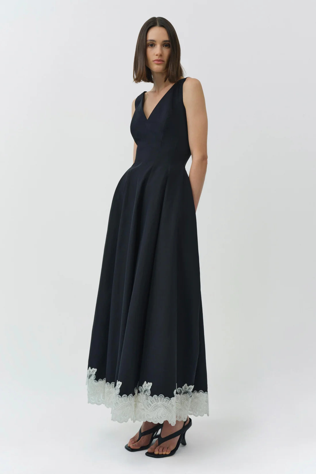 Mira Sleeveless Structured Midi Dress