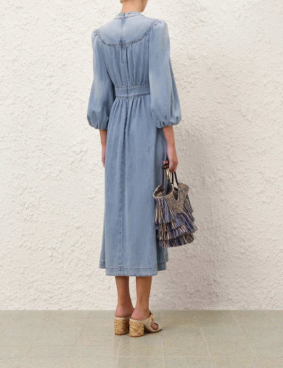 Indra Denim Midi Dress