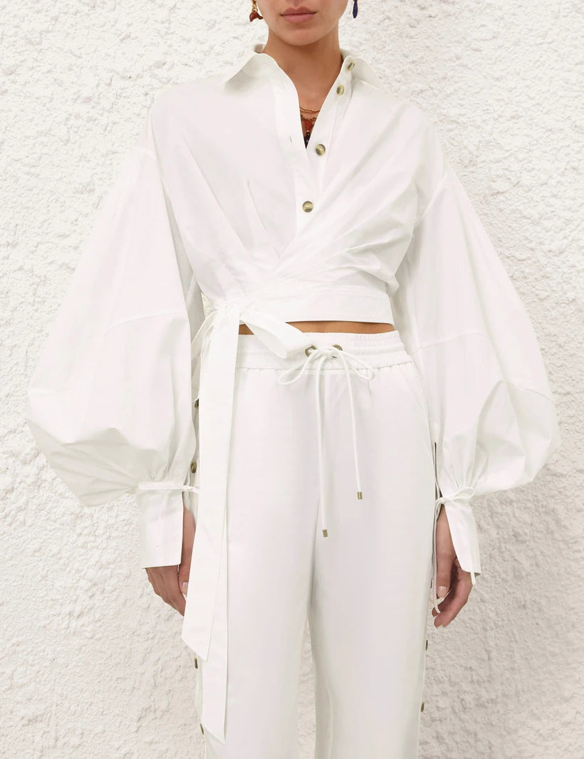 Rebellion Poplin Wrap Blouse