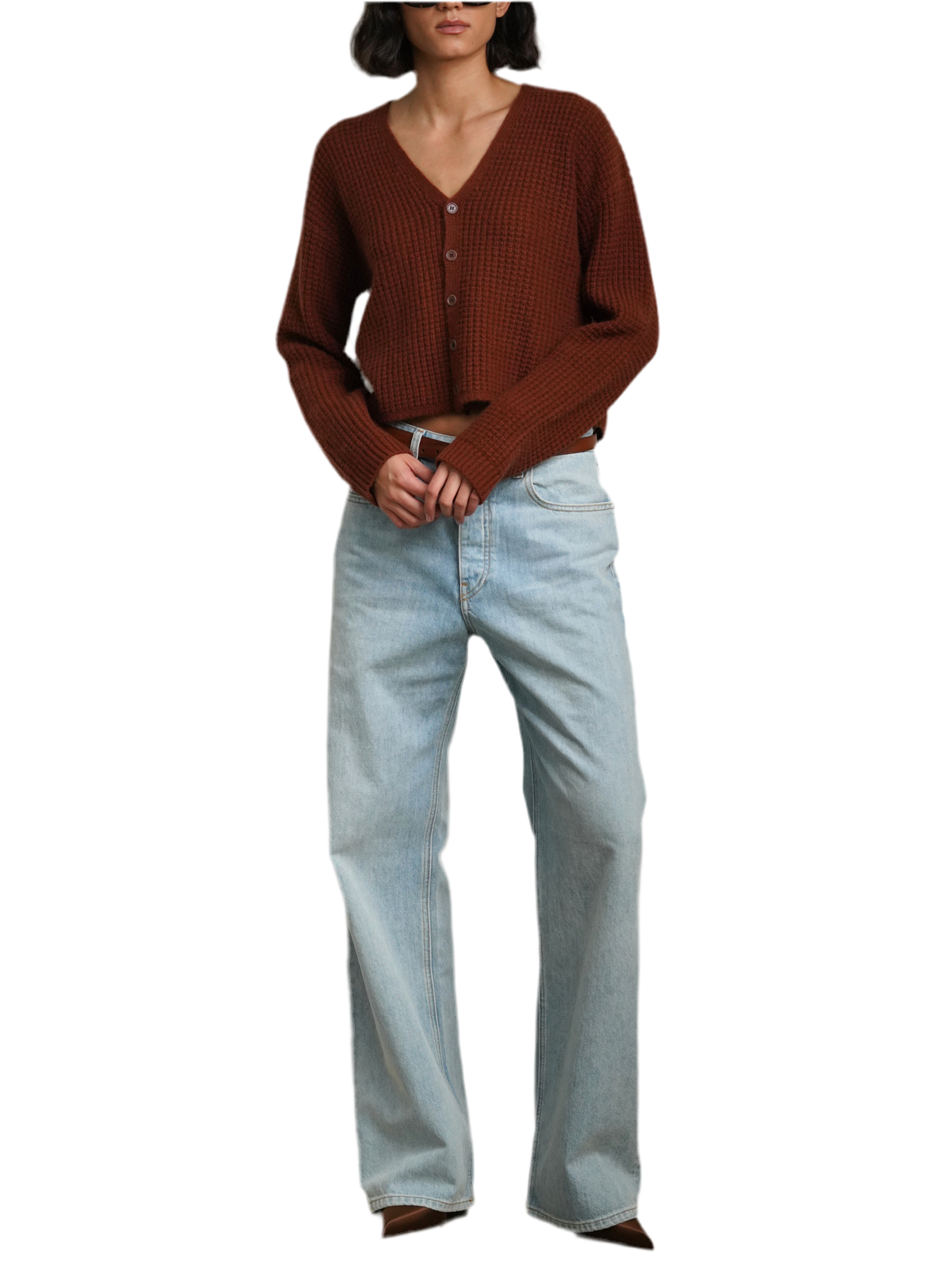Bianco V Neck Cardigan