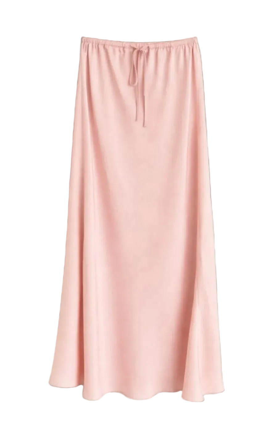 Twill Viscose Midi Skirt - 0