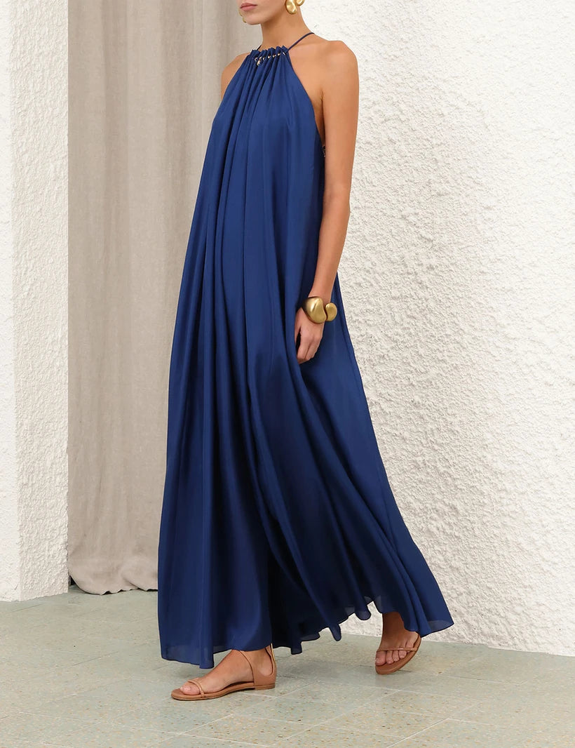 Aster Gathered Bead Maxi Dress