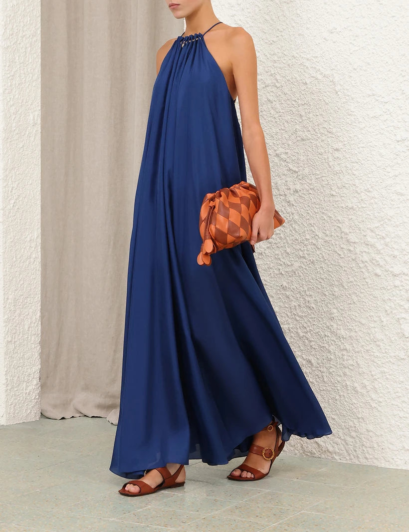 Aster Gathered Bead Maxi Dress