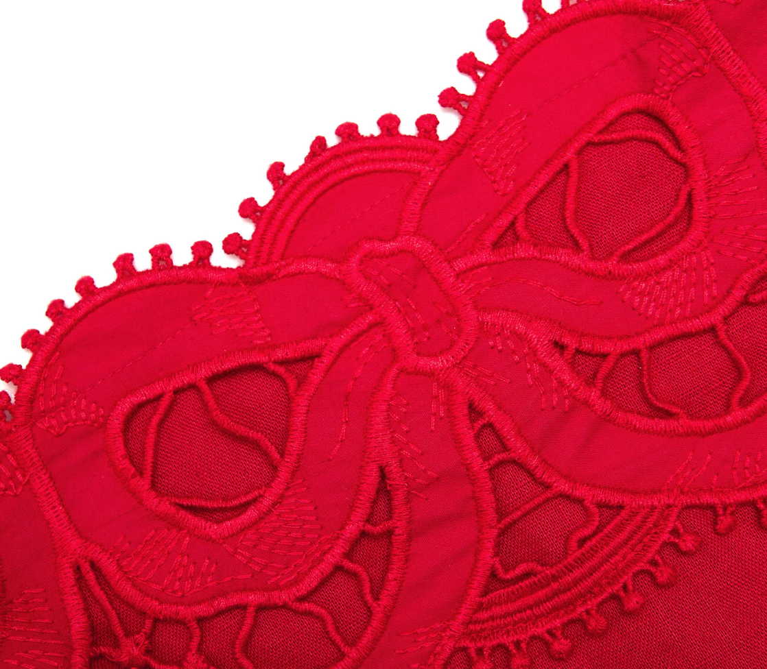 Linen Lace Inset Mini Dress- 4