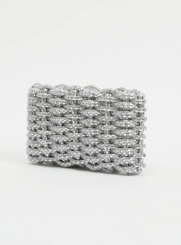 Morgan Rhinestone Weave Clutch