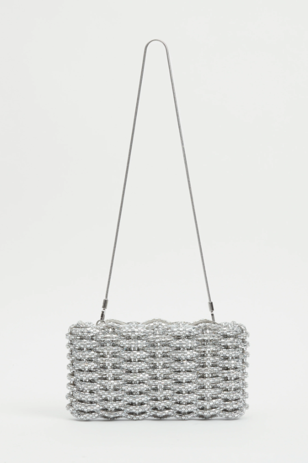 Morgan Rhinestone Weave Clutch