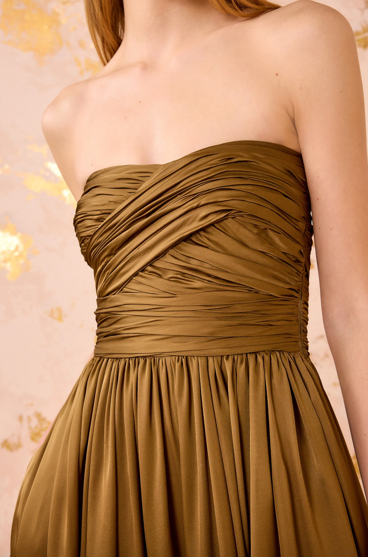 Anastasia Silk Wrapped Strapless Gown