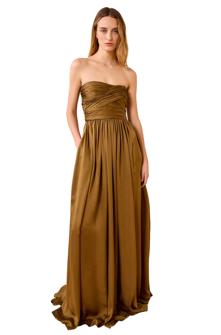 Anastasia Silk Wrapped Strapless Gown Anastasia Silk Wrapped Strapless Gown
