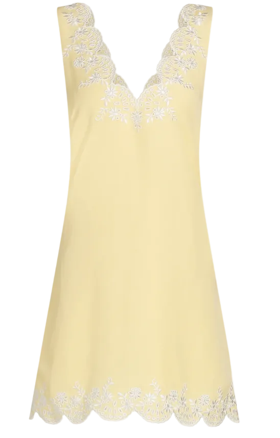 Edena Embroidered Linen Mini Dress