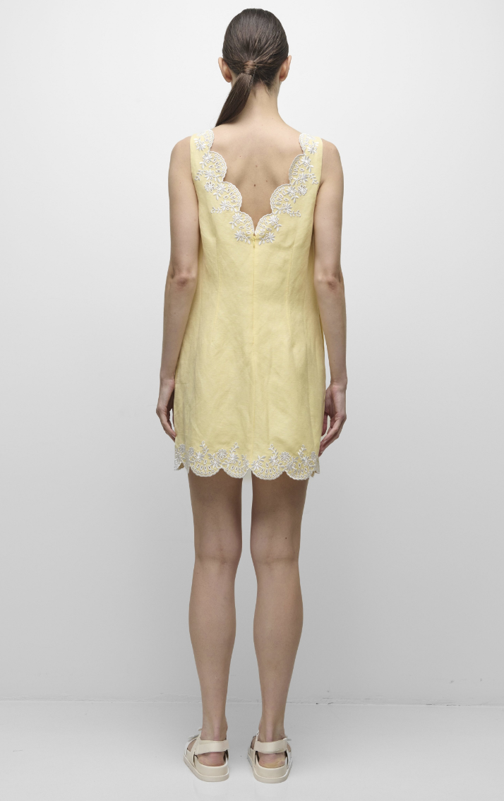 Edena Embroidered Linen Mini Dress