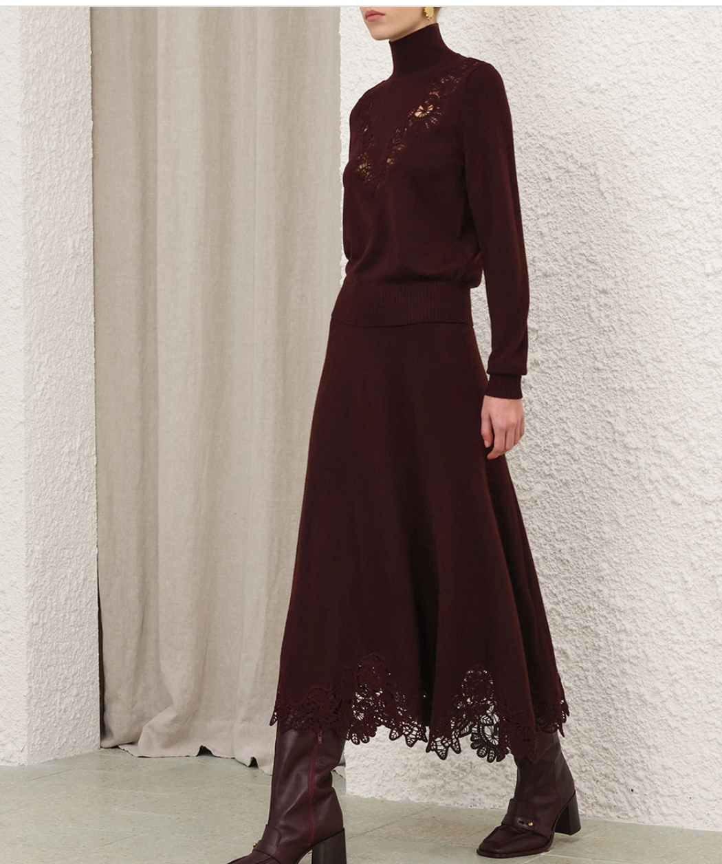 Valiant Merino Lace Turtleneck