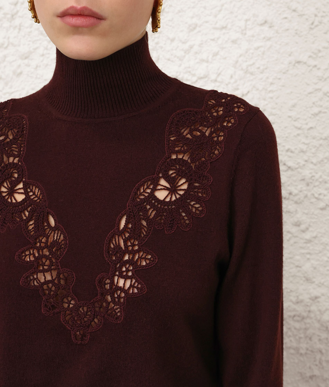 Valiant Merino Lace Turtleneck