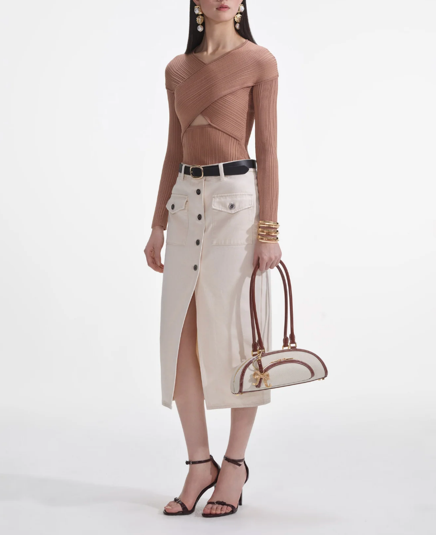 Ribbed Knit Wrap Top