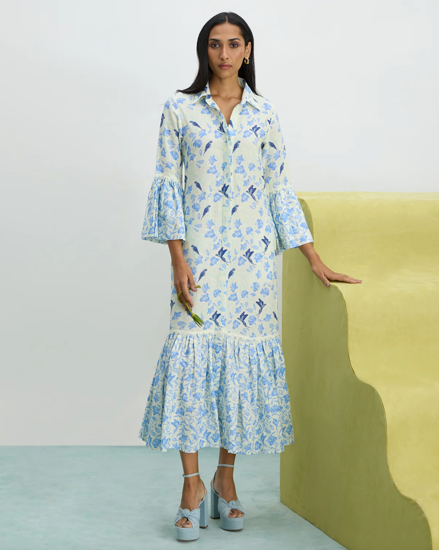 Linen Midi Shirt Dress