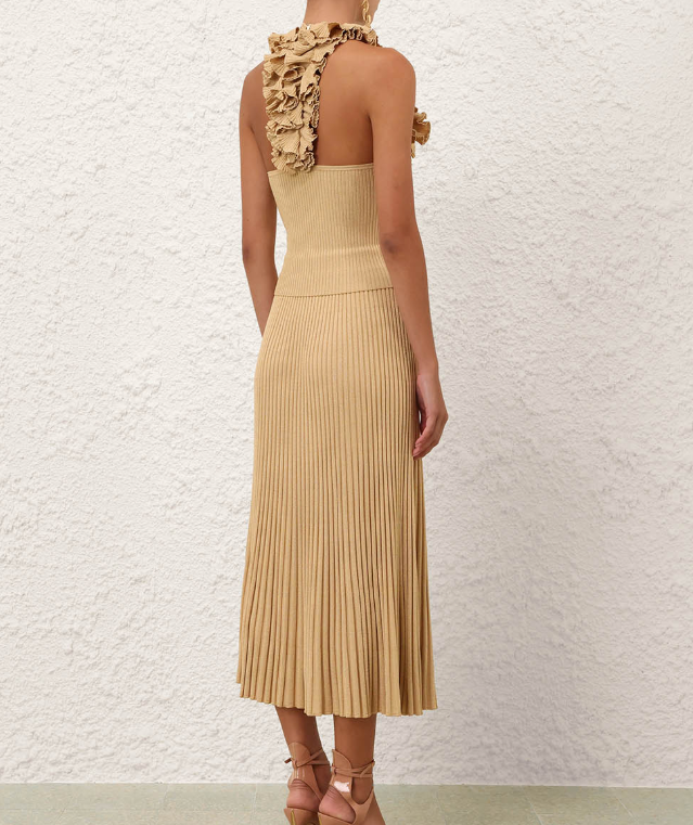 Luna Metallic Midi Skirt