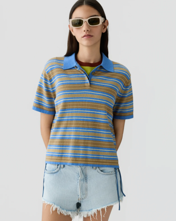 Short Sleeve Stripe Rugby Shirt
