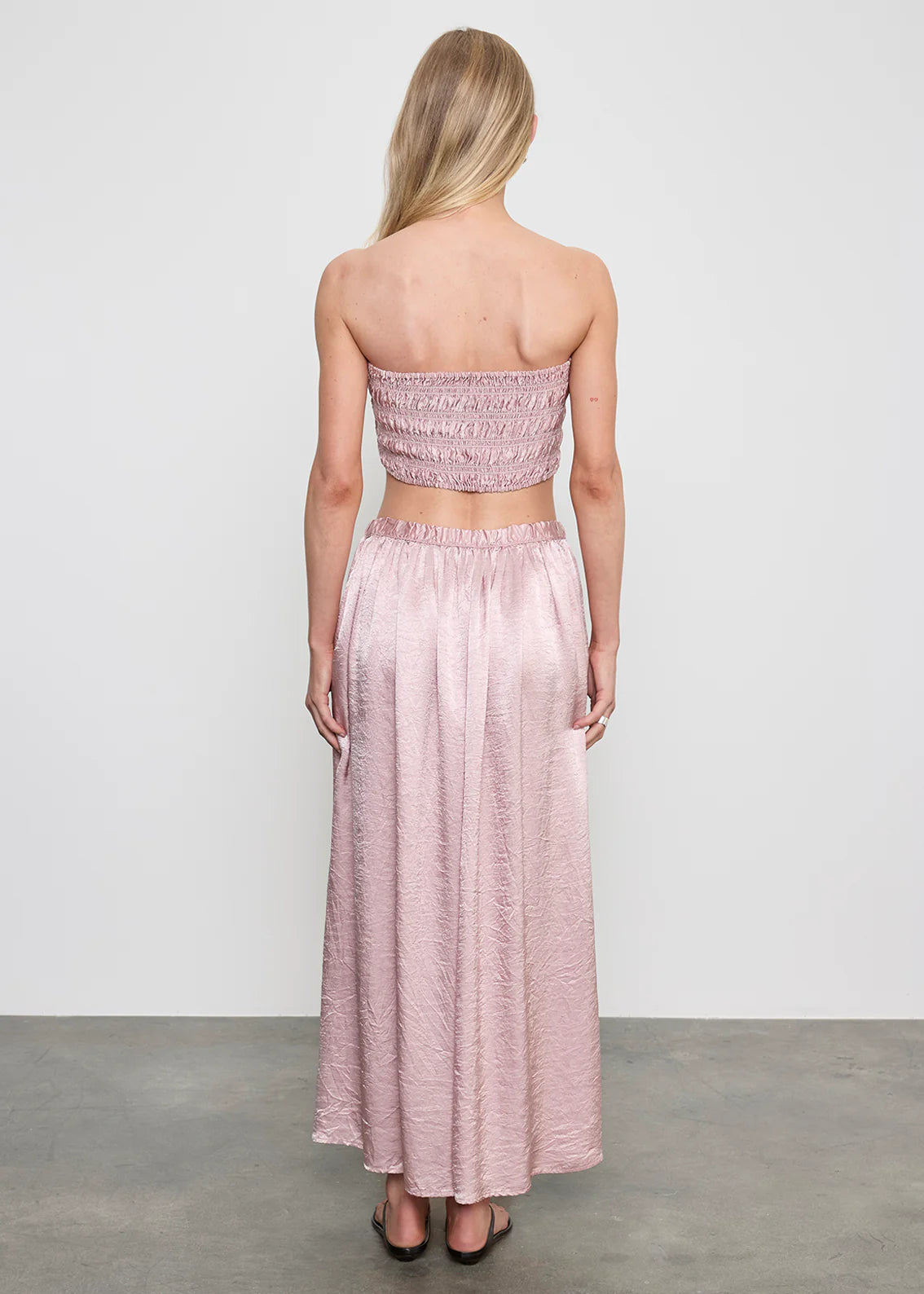 Textured Satin Celeste Skirt