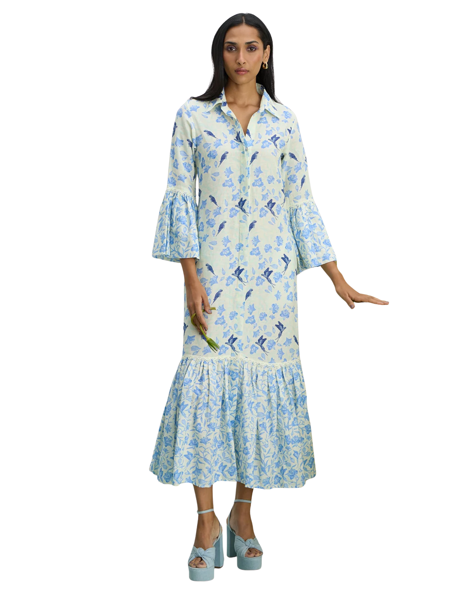 Linen Midi Shirt Dress