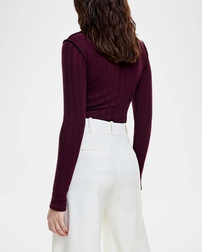 Pointelle Knit Turtleneck