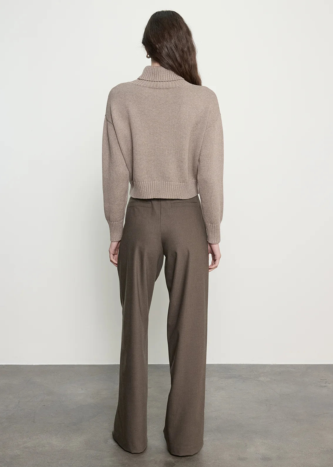 Cotton Cashmere Funnelneck Sweater