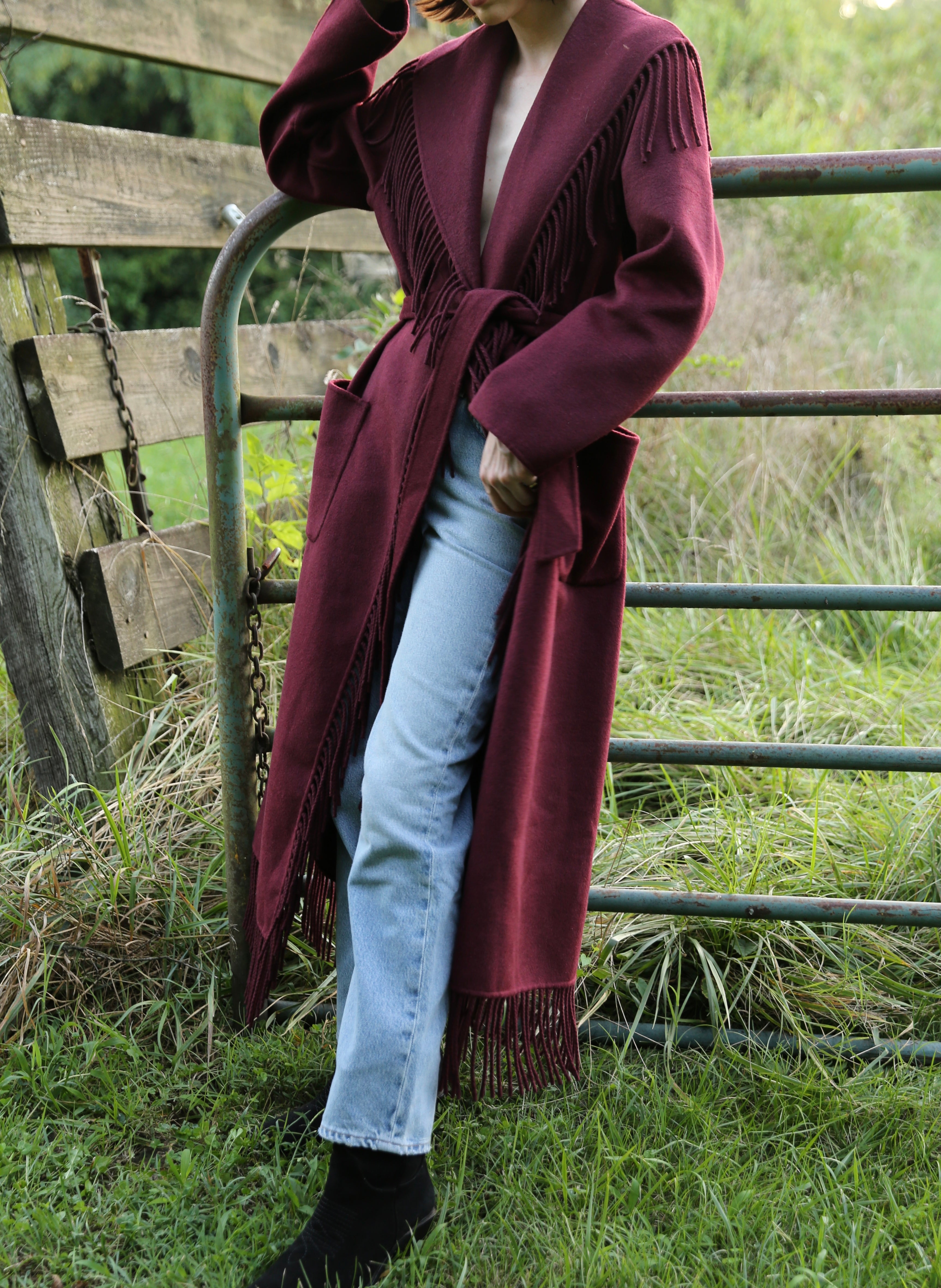 Carrie Wool Fringe Coat