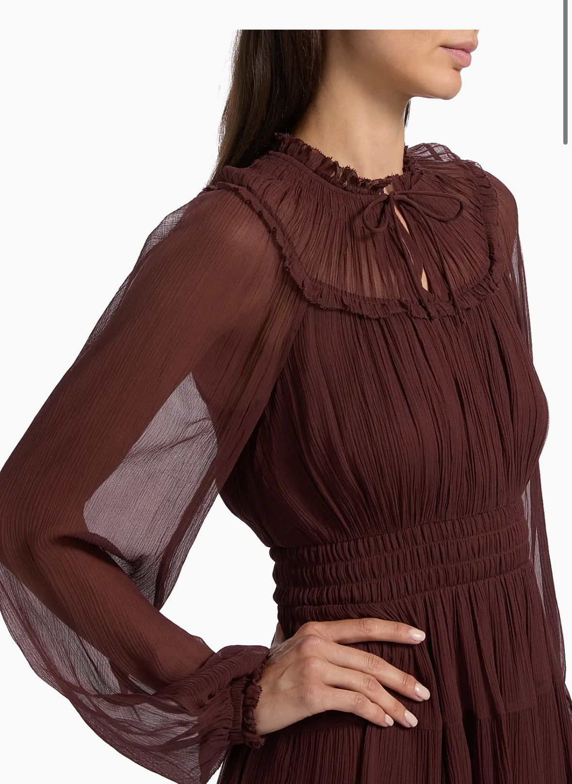 Ava Silk Long Sleeve Mini Dress