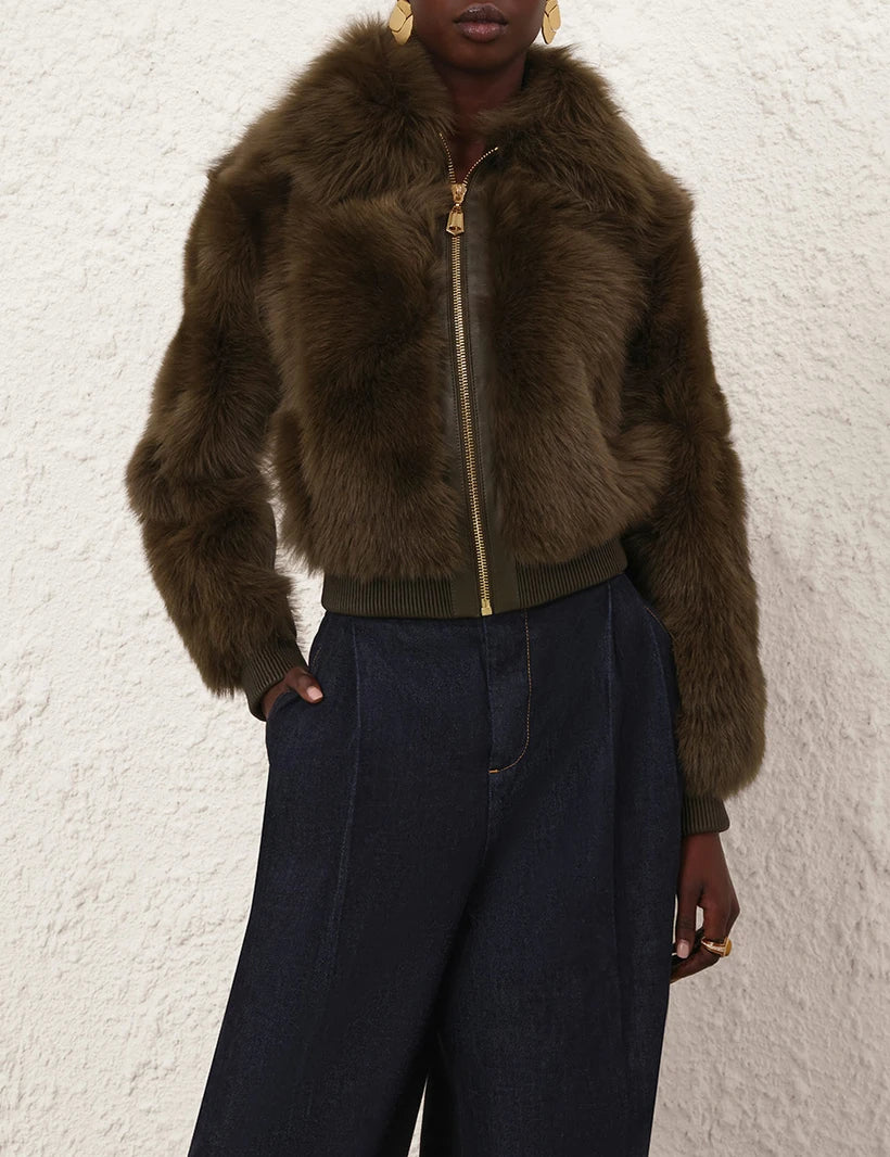 Hypnotic Shearling Bomber
