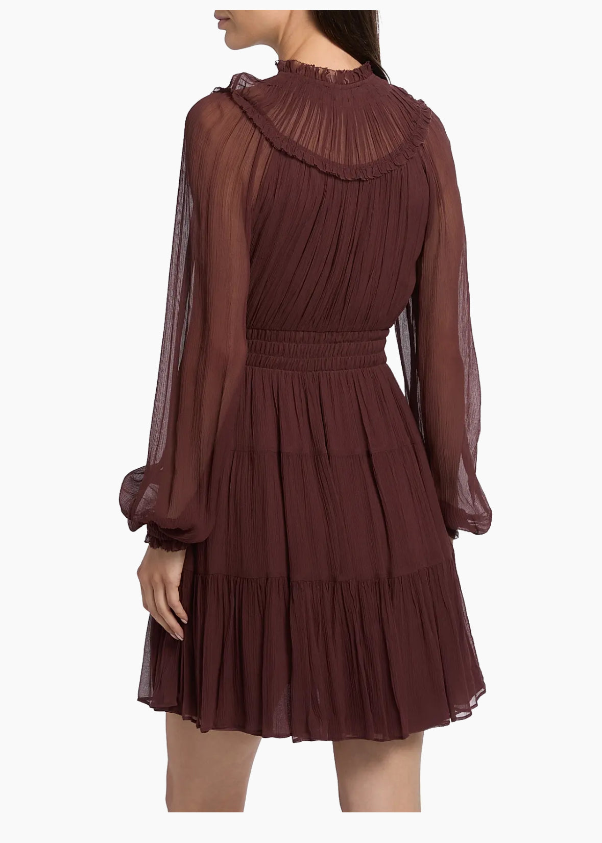 Ava Silk Long Sleeve Mini Dress