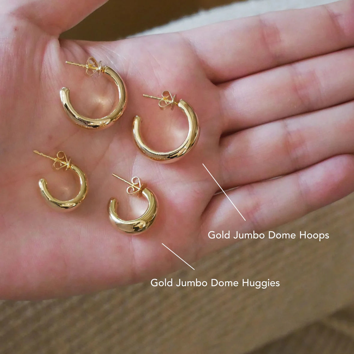 14k Gold Jumbo Dome Hoops