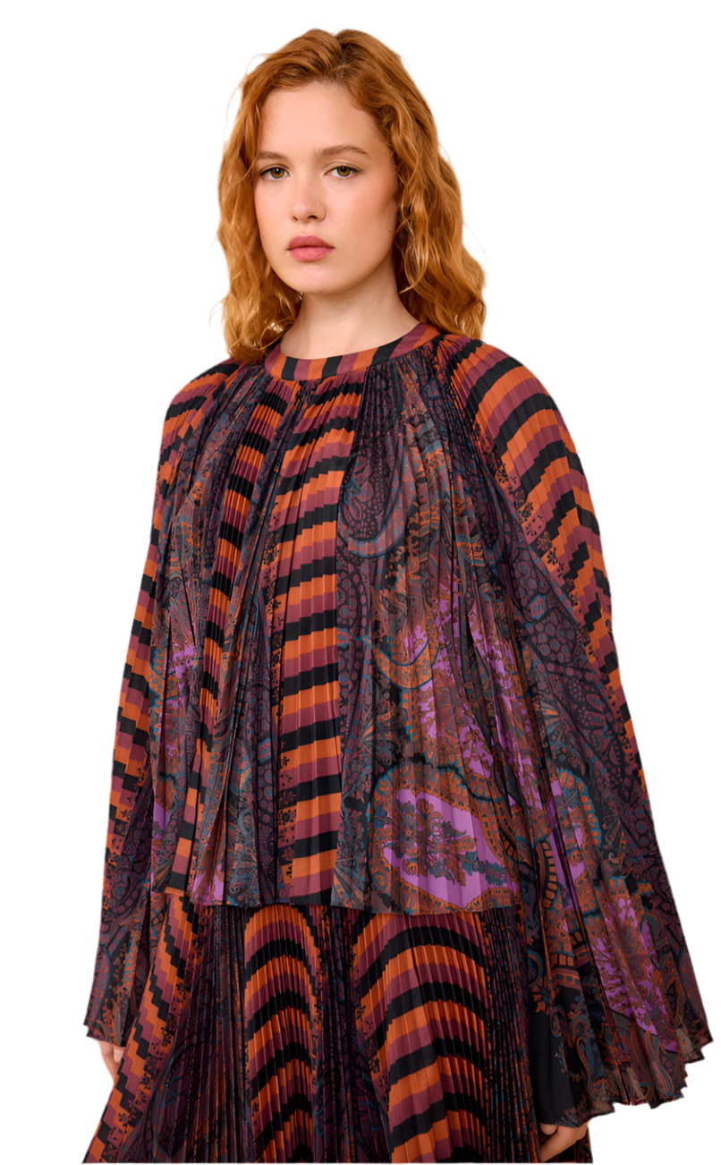 Ella Pleated Bell Sleeve Top