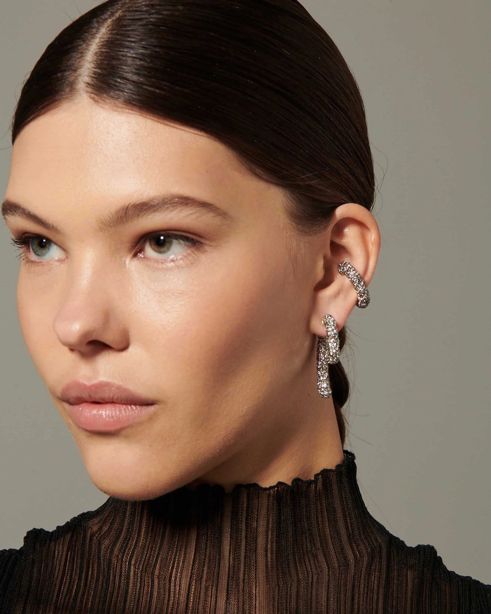 Luna Braided Pave Earrings