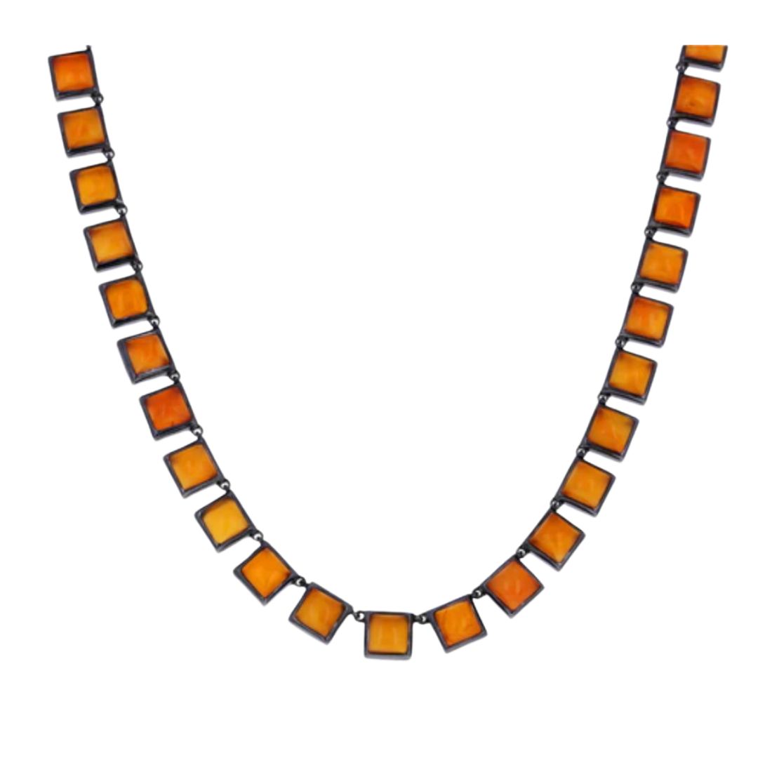 Carnelian Riviere Tile Necklace