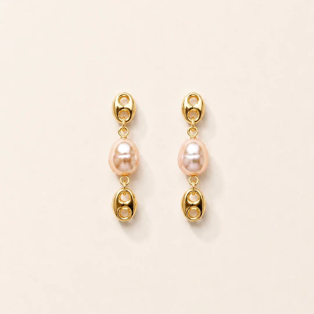 Annie Gold Pearl Earring