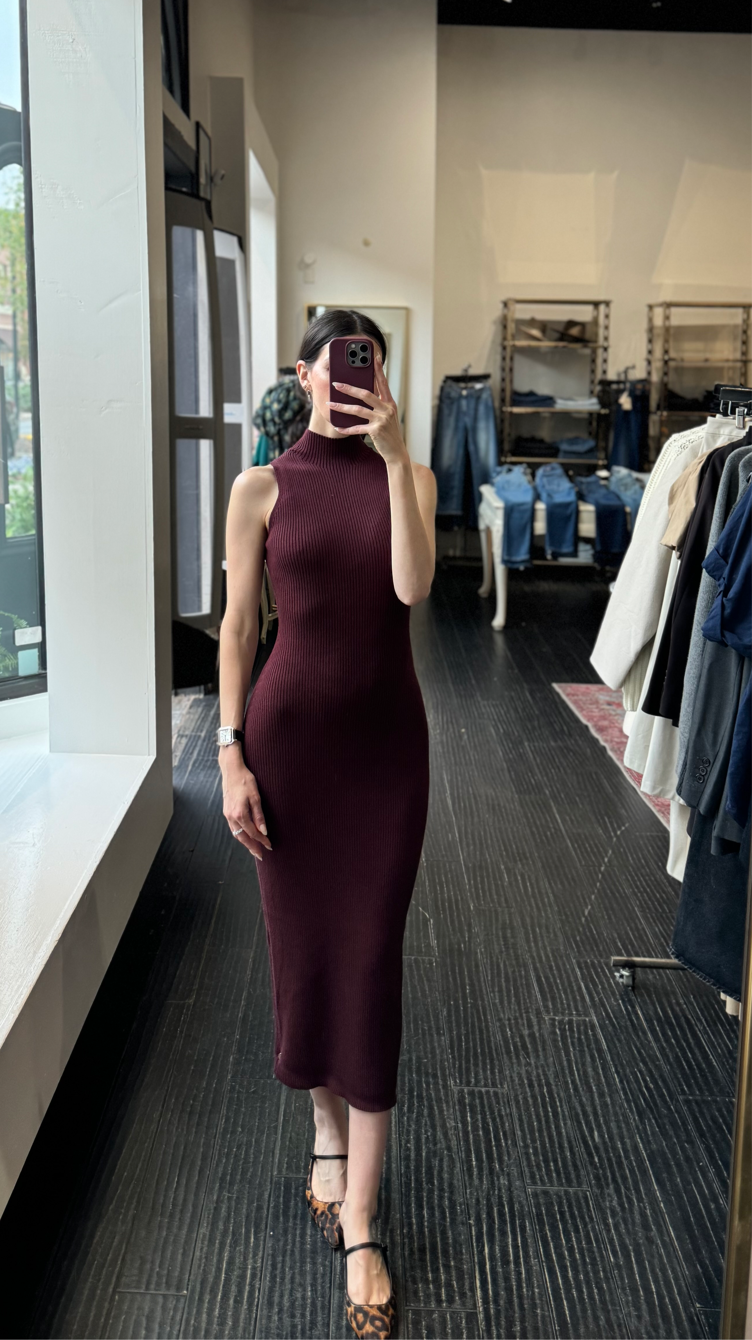 Mockneck Fitted Dress