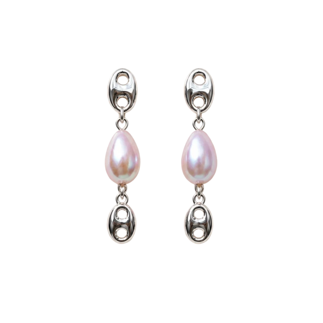 Diane Silver Pearl Earrings