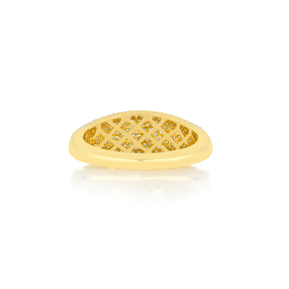 14k Pave Diamond Jumbo Dome Ring