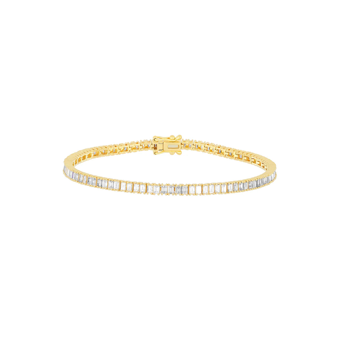 14k Prong Set Diamond Baguette Bracelet