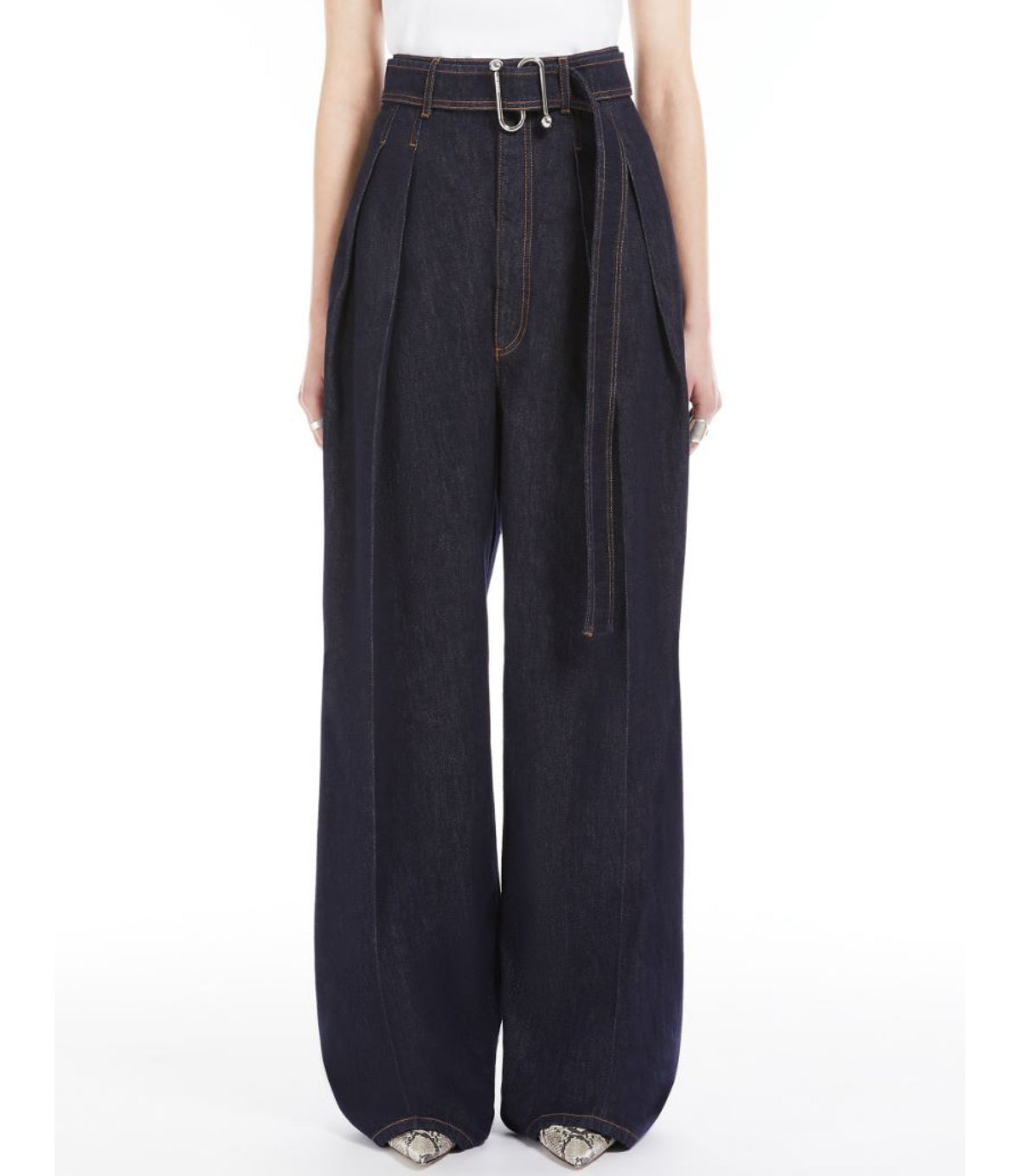 High Waisted Denim Trouser