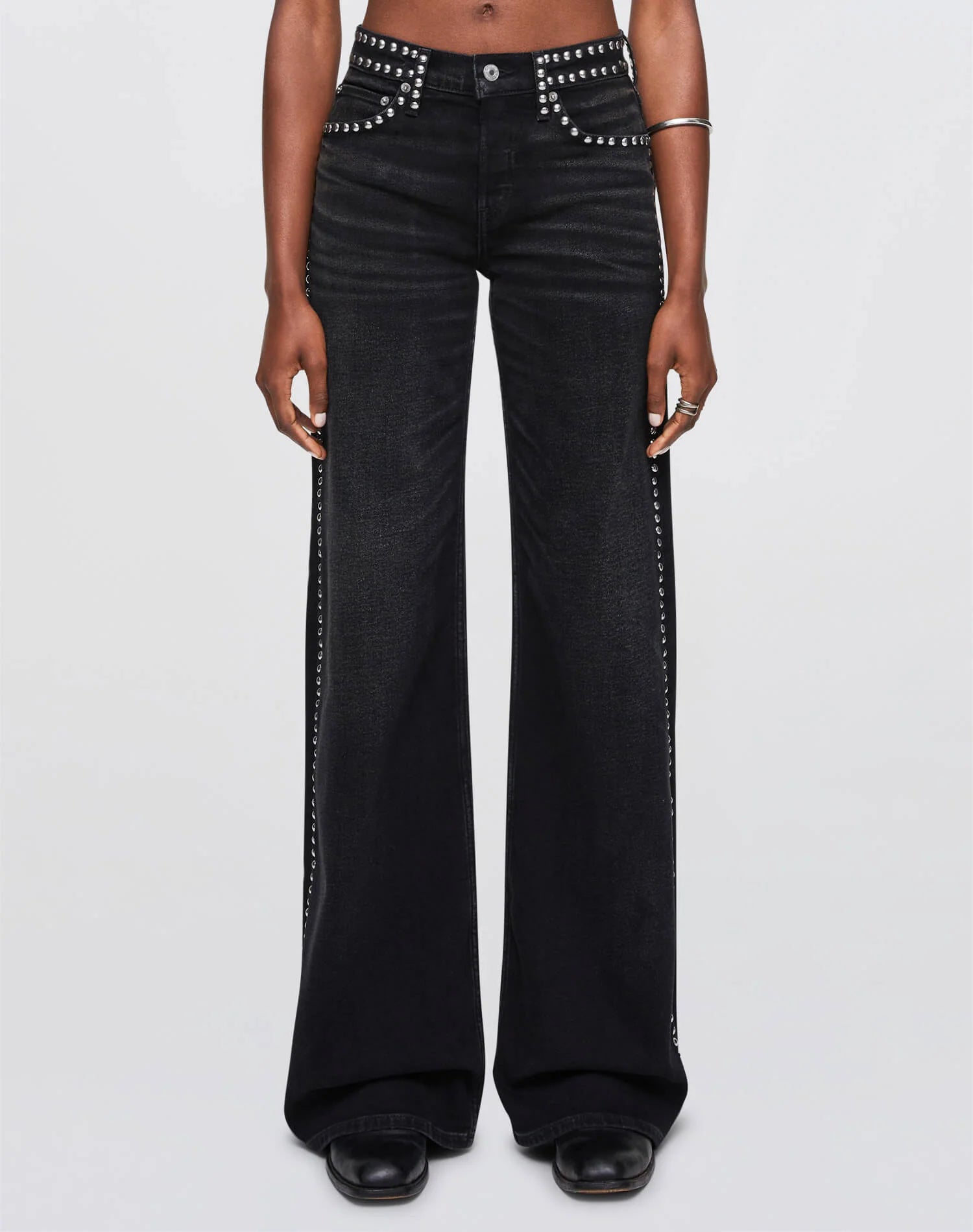 Studded Wide Leg Denim