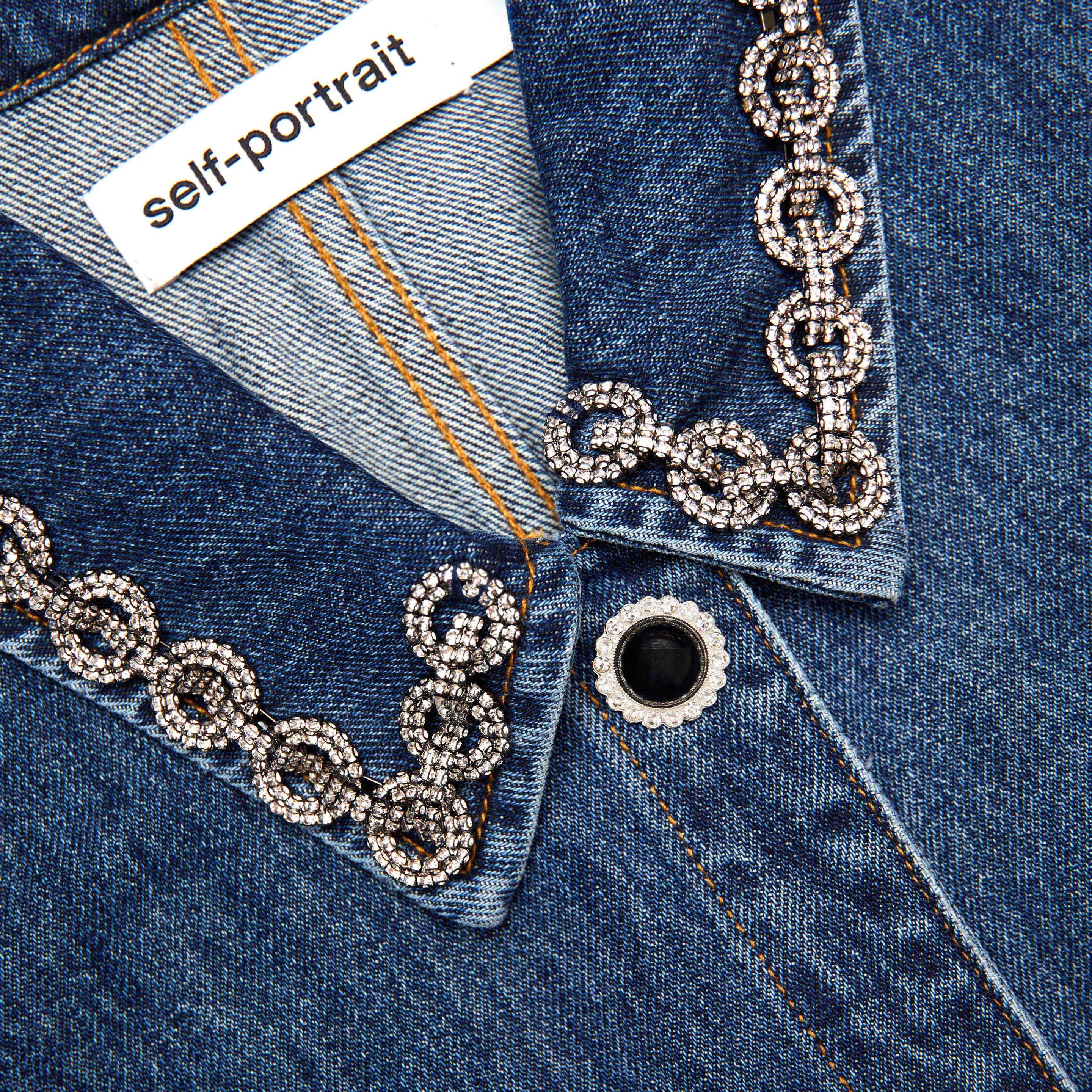 Denim Crystal Mini Dress