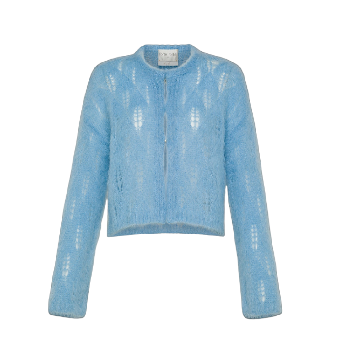 Brushed Mohair Lace Cardigan