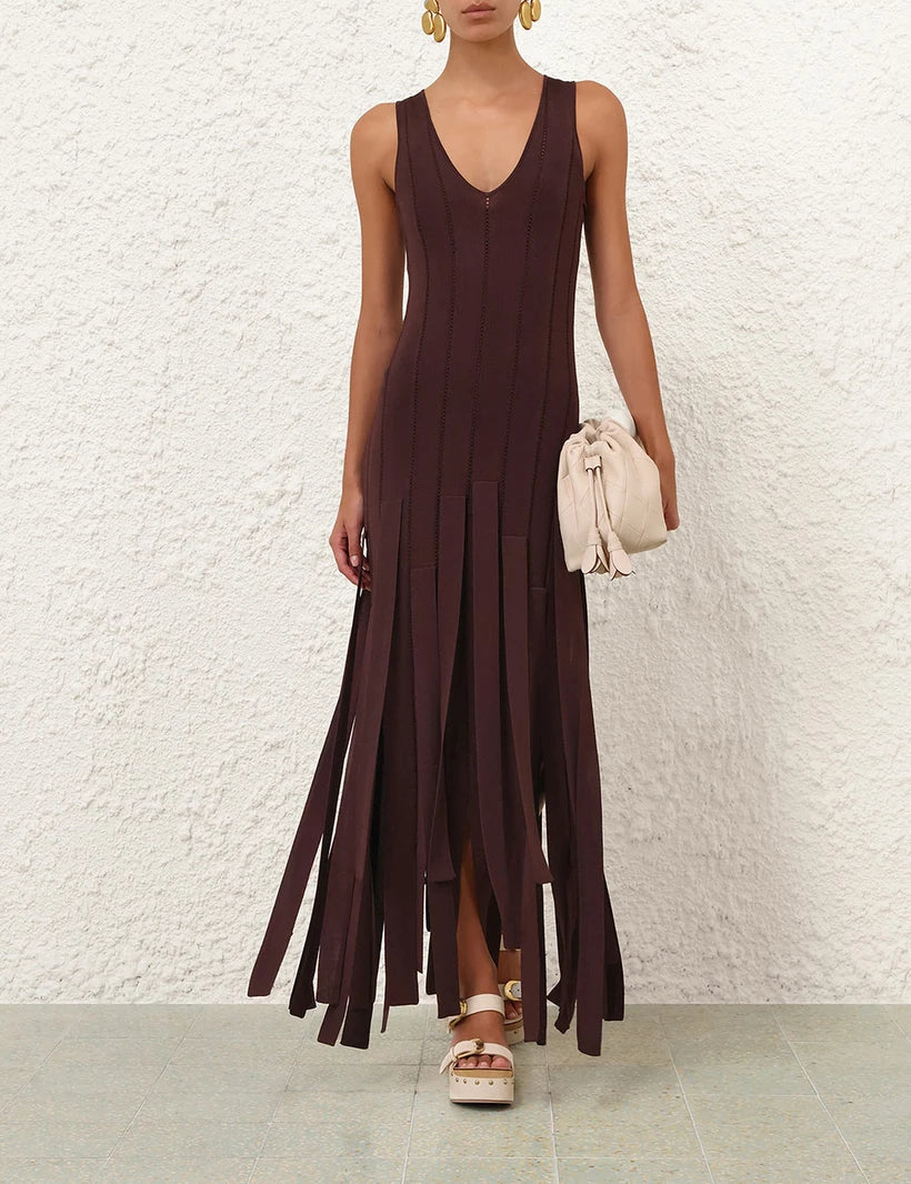 Luna Fringe Midi Dress