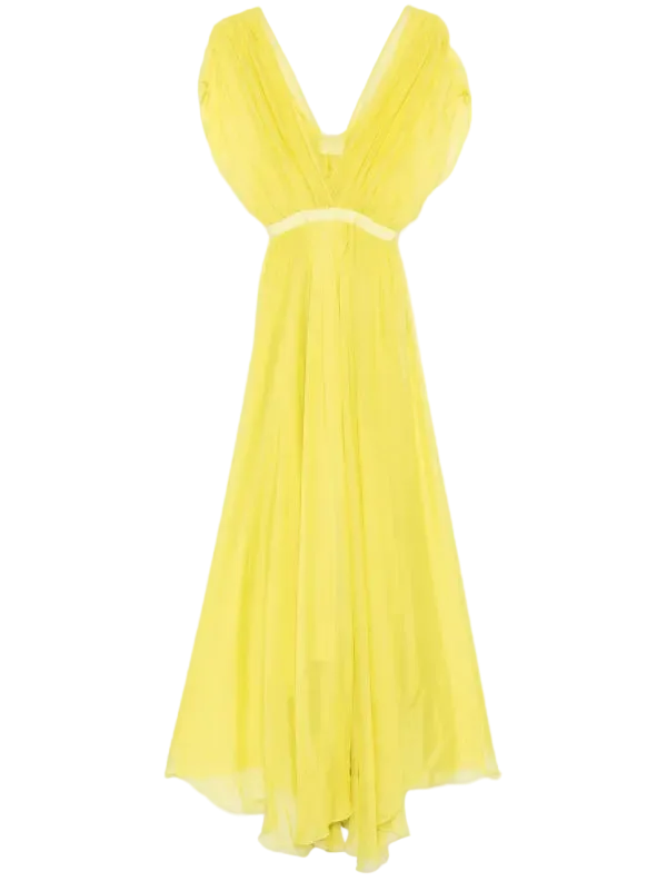 Chiffon Silk Crossed Neckline Dress