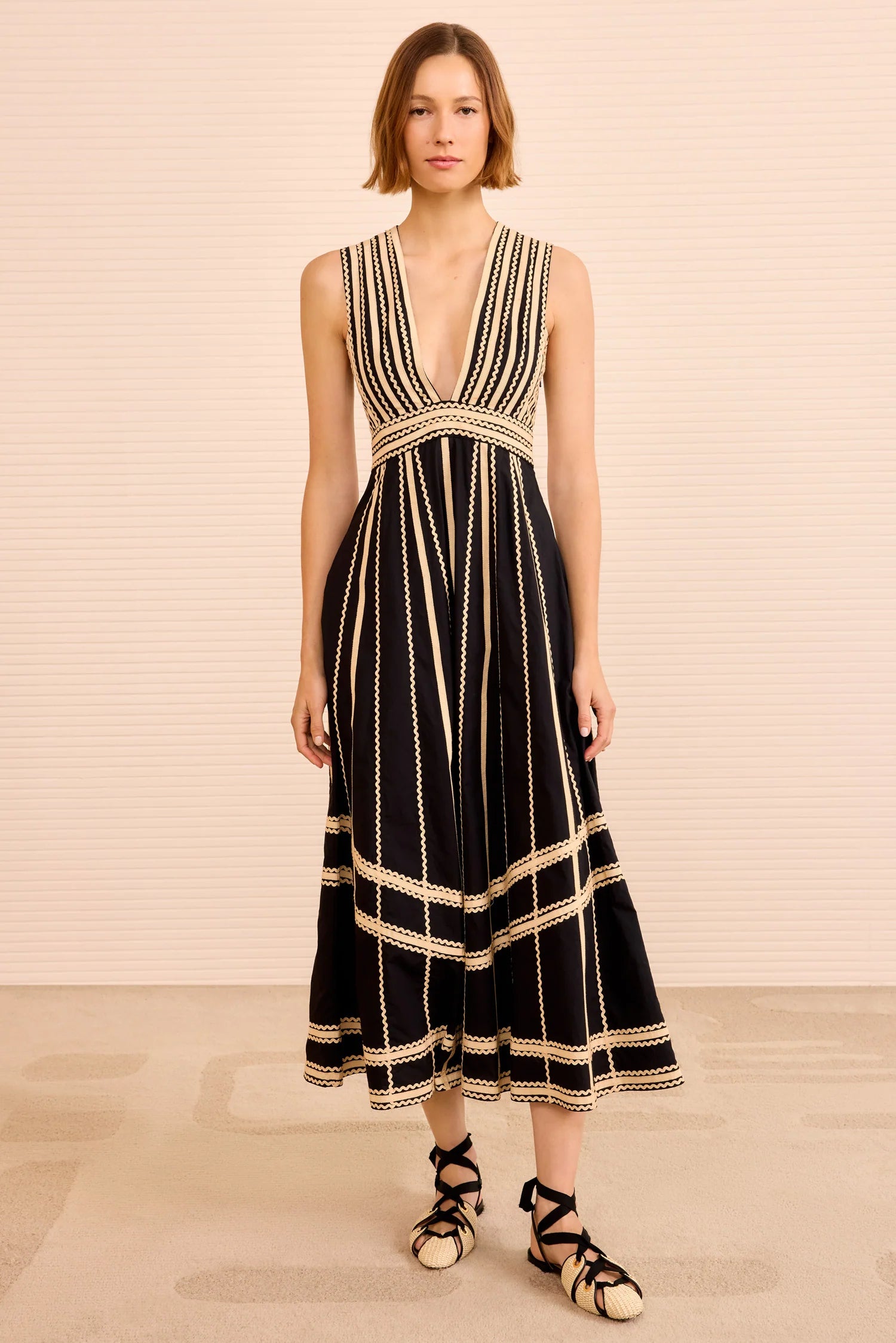 Palermo Deep V Midi Dress