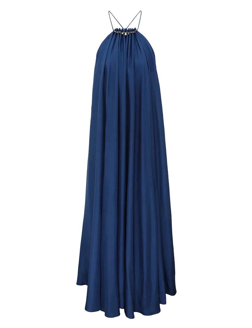 Aster Gathered Bead Maxi Dress