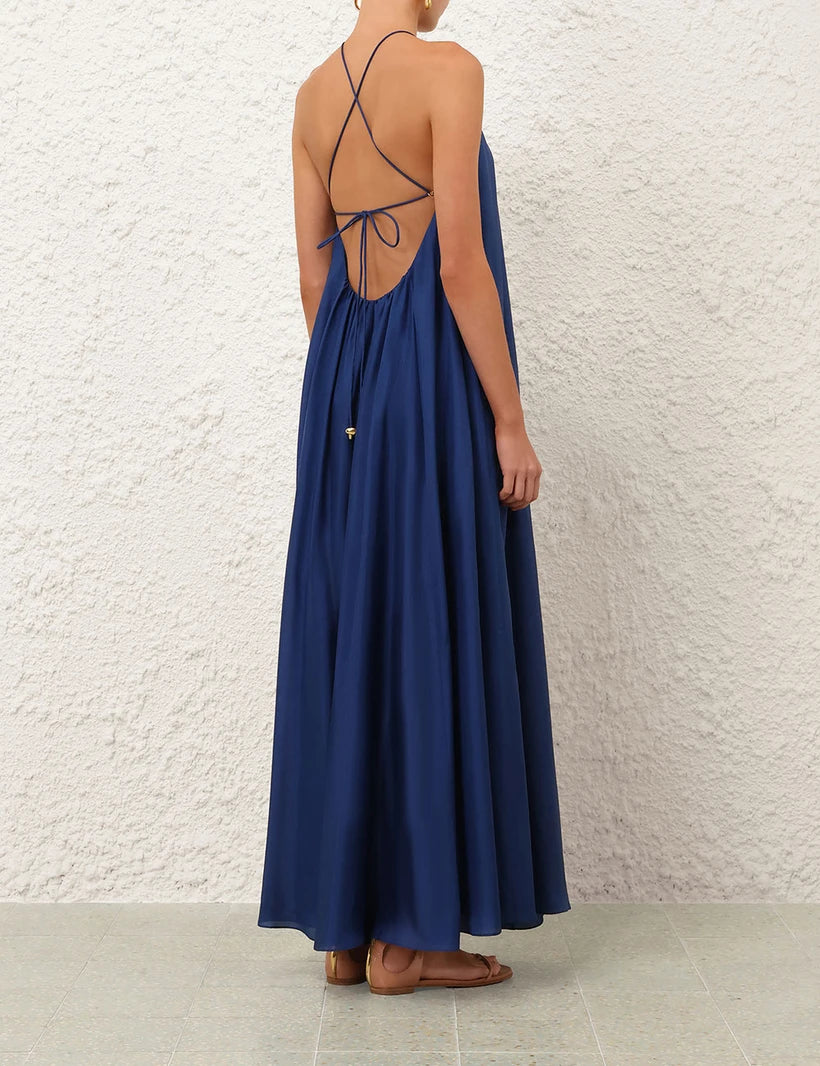 Aster Gathered Bead Maxi Dress