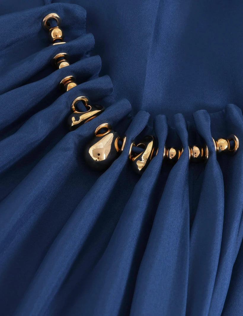Aster Gathered Bead Maxi Dress