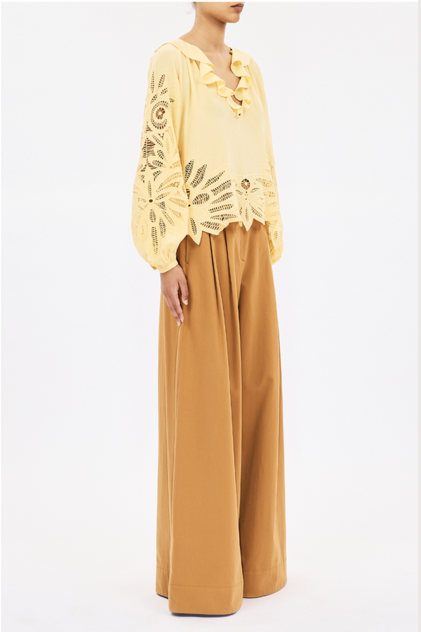 Adonis LS Silk Applique Blouse